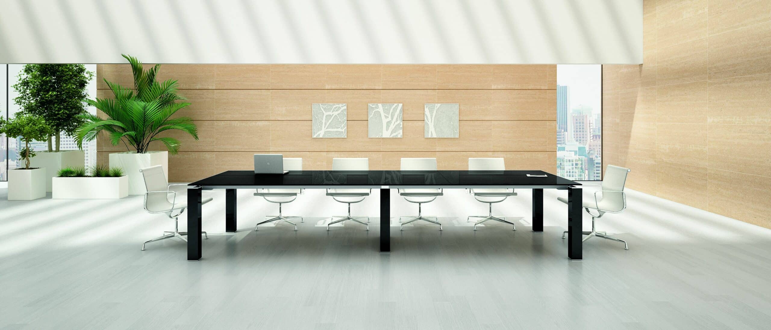 Stunning Boardroom Table With Glossy Frame Ultra Modern